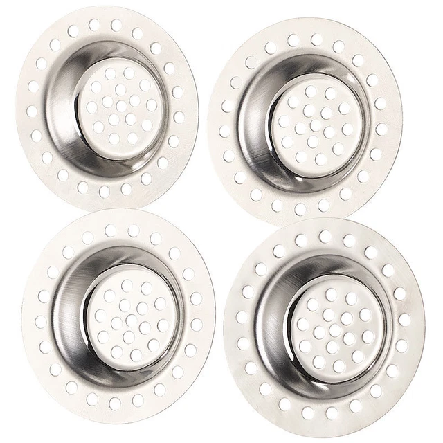2x Badewannen-Ablaufsieb Aus Edelstahl - Haarfänger Für Abfluss 4,4-7,6 Cm, Mit 2 Mm Löchern, Rostfrei
