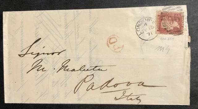 Gran Bretagna 1 Penny 1871 Londra Tariffa Stampe PD Italia Padova Qualita R