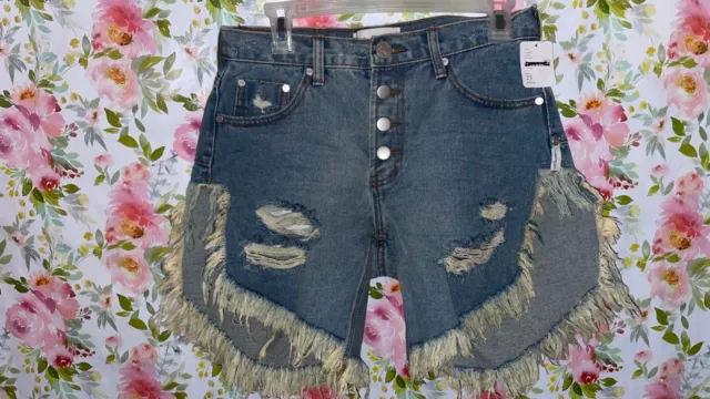 One Teaspoon Royale Outlaws Denim Cut Off Shorts-25-$108