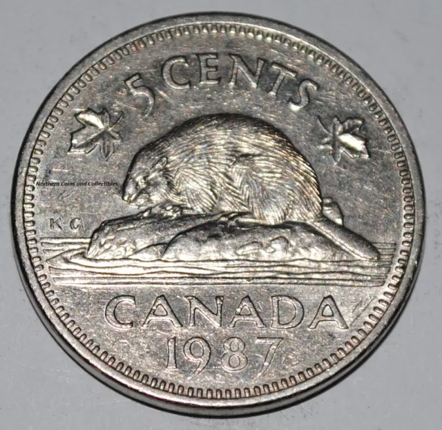 Canada 1987 5 Cents Elizabeth II Canadian Nickel Five Cent