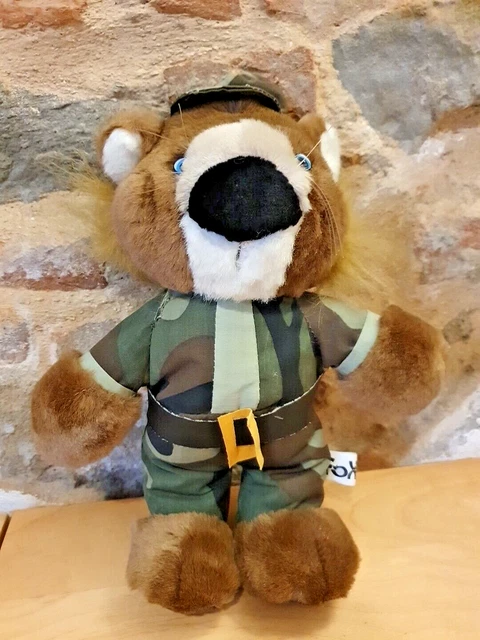 PELUCHE PUPAZZO militare leone in mimetica 30 cm EUR 9 00