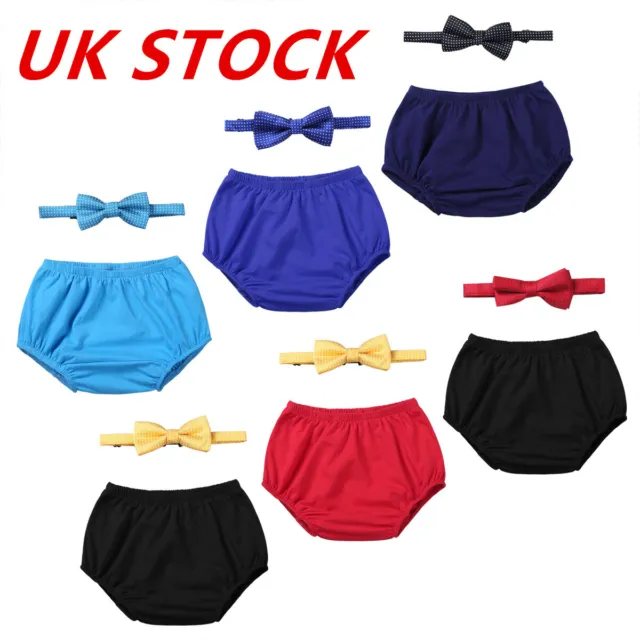 Newborn Baby Boys First Birthday Bloomers Outfit Bow-tie Set Party Fancy Costume