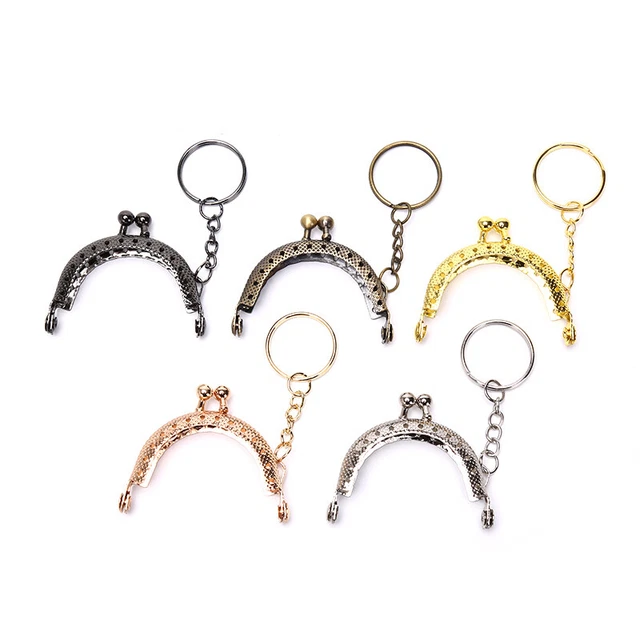 1 pieza 5 cm Cartera Moneda Marco de Metal con Llavero Hágalo usted mismo Marco de Arco Cierre Cierre LockP SC