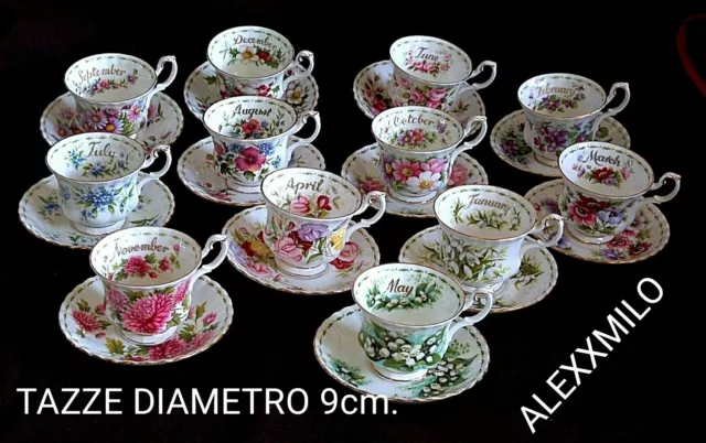 ROYAL ALBERT TAZZA TAZZINA THè+PIATTINO FLOWER OF THE MONTH MESE A SCELTA