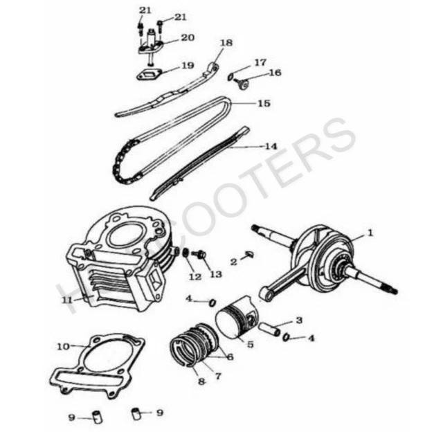SCOOTER MOPED TIMING Chain Tensioner GY6 50cc 139QMB Cam 22.64