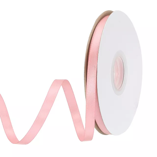 1/4" 25 Yard Double Faced Solid Satin Ribbon Polyester Fabric Pink