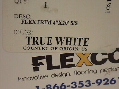 FlexTrim Self-Stick Vinyl Wall Base True White 4" x 20' New In Box 2
