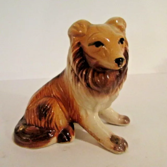 A Ceramic Collie, Dog, Figurine 4in. x 3.5 in.