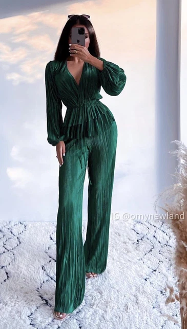 Zara green sales pleated trousers