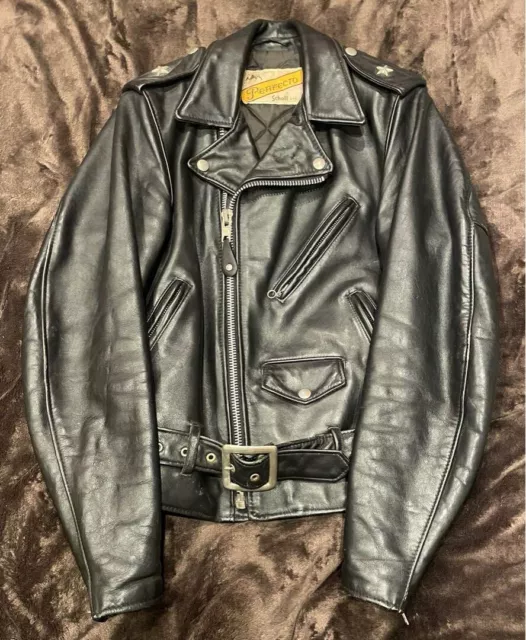 Schott Perfecto  Double Leather Riders Jacket  Size 32  One Star  Made in USA