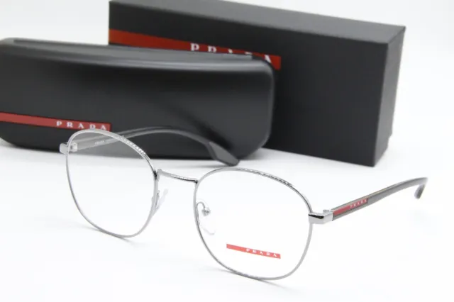 New Prada Sport Vps 51N 5Av-1O1 Silver Black Authentic Eyeglasses W/Case 53-20