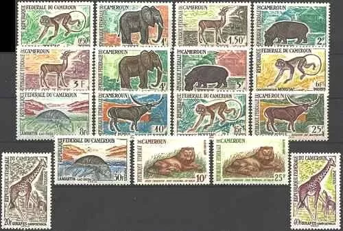 Timbres Animaux Mammifères Cameroun 339/353 * (74287FF) - cote : 27,50 €