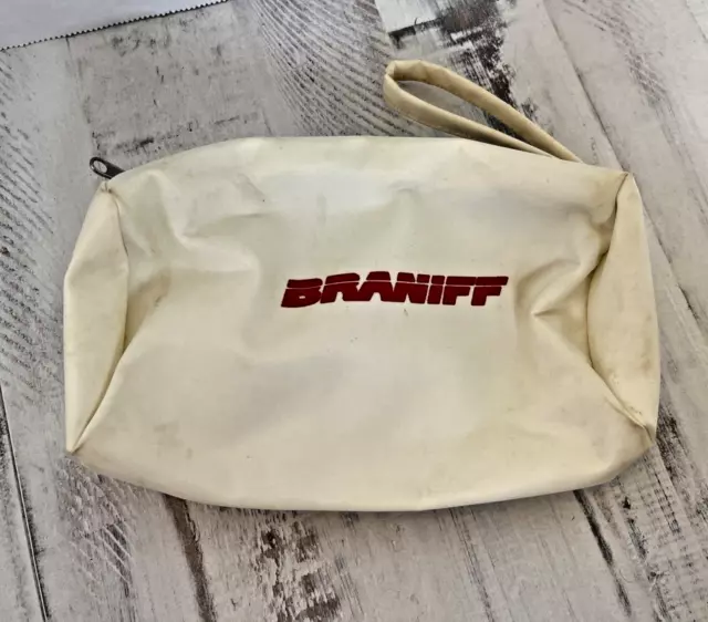 Braniff International Airlines Empty Vinly Toiletry Bag 6 inches