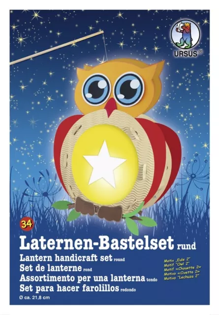 Bastelmappe Laternen-Bastelset Eule 2 Laterne Basteln Bastel-Mappe-Set Neu