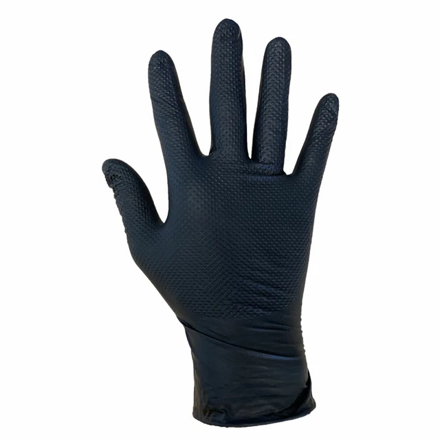 IDEALL GRIP BLACK Nitrile Gloves Superior Strength 5.2mm Powder Free