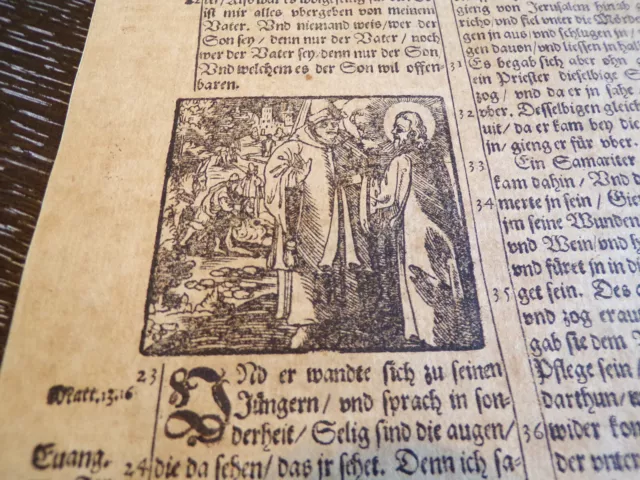 1663 Luneberg German Bible Illustrated Catechism 56 Woodcut Scenes FINE  BINDING