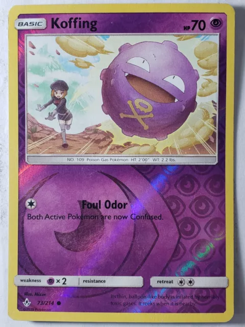 REVERSE HOLO Koffing 76/236 VLP / NM - Cosmic Eclipse Pokemon Card