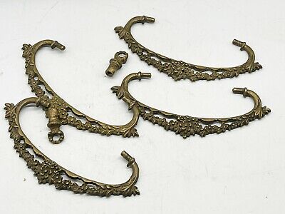 Antique Brass Victorian Set Of 4 Reclaimed Handles Draw Door  - No Mounting Eyes