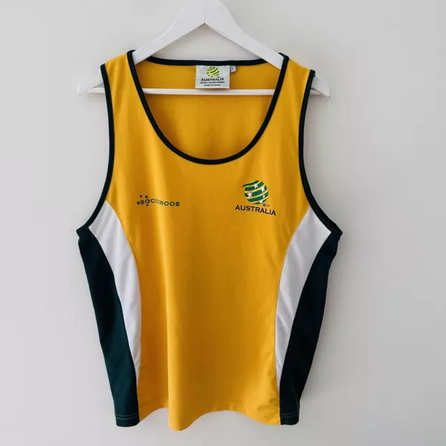 Australia Socceroos Football Soccer Training Singlet Jersey - Mens Size Large