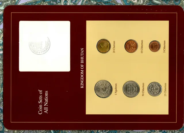 Coin Sets of All Nations Kingdom of Bhutan 1974-1979 UNC Scarce