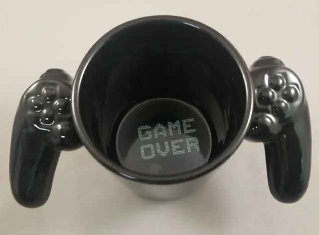 Big Mouth Inc "Game Over" Mug Black Ceramic Game Controller Gamer