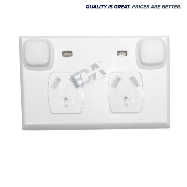 DOUBLE POWER POINT Outlet Twin Socket DGPO w/ Neon Indicator IP65 ...