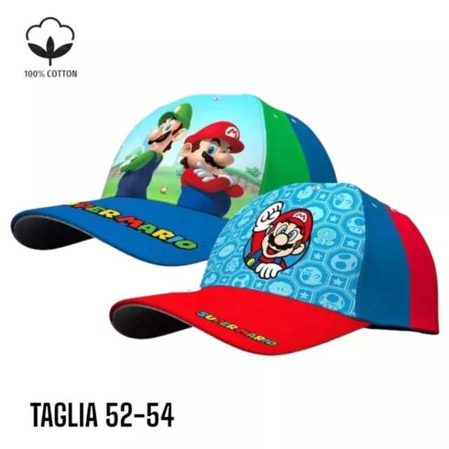 Cappello con visiera per bambini Super Mario Bros cappello baseball regolabile