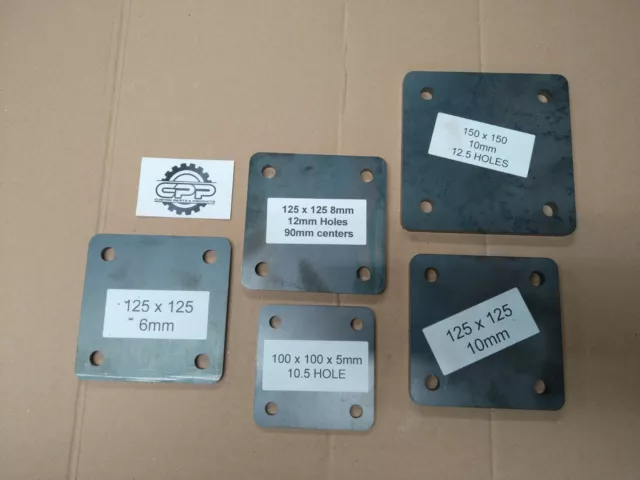 Mild Steel Plates 100mm to 150mm square - Fixing-Mounting SHS RHS CHS 5 6 8 10MM