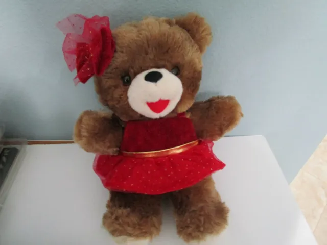 Walmart Snowflake Teddy Brown Bear Girl Red Dress 12" 2020