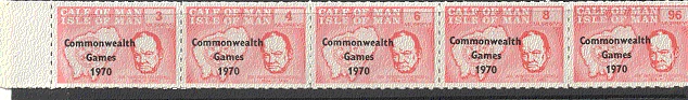 Calf of Man WWII/Churchill/Sports 5v strp ref:s5143