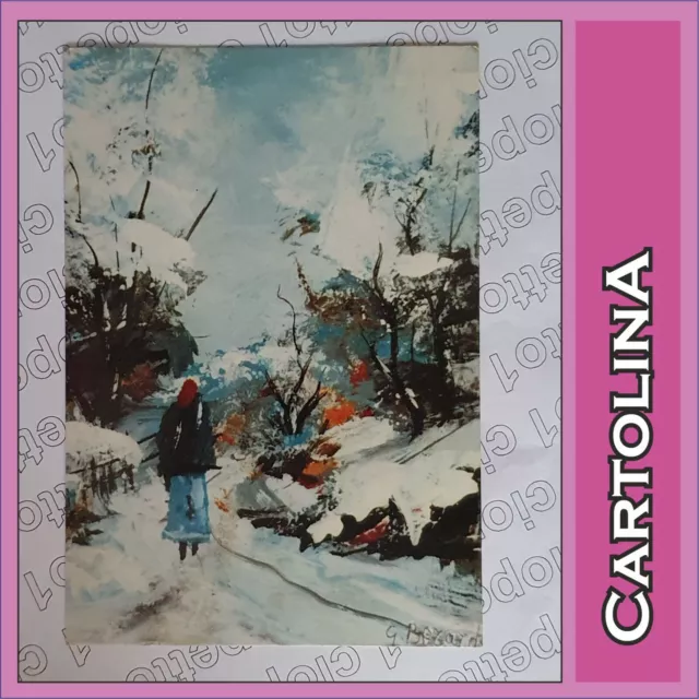 Cartolina Pittore Gino Bernardi Scorcio Invernale (Cl110)