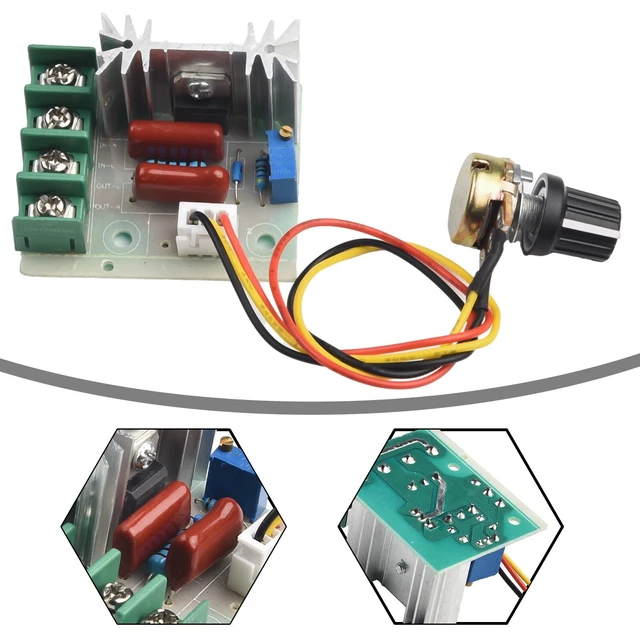 Variateur De Vitesse Moteur 220V 4000W - Régulateur Tension SCR - Pour Ventilateur, Lampe, Chauffage