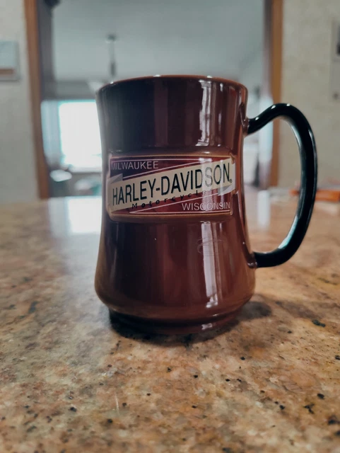 2002 Harley Davidson Milwaukee Wisconsin Brown Coffee Mug Vintage Pre-owned