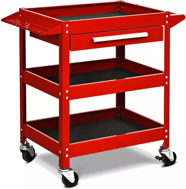 3 Tier Rolling Tool Cart, 330 LBS Capacity Heavy Duty Utility Cart Tool Organize