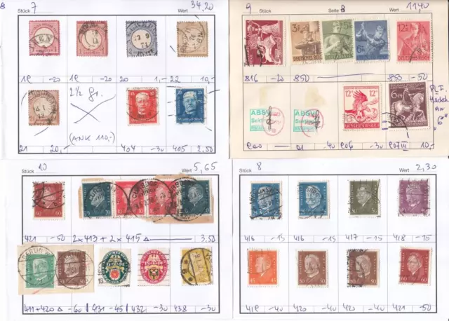 Briefmarken D. Reich -  Partie div. Werte - ua. Nr. 21 + 22 + Pl.F.  (929)