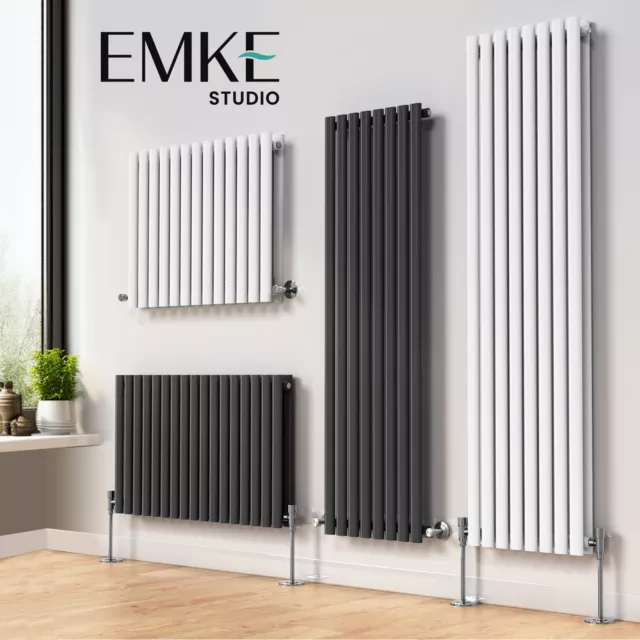 EMKE Designer Radiator Vertical Horizontal Central Heating Oval Flat Panel Rads