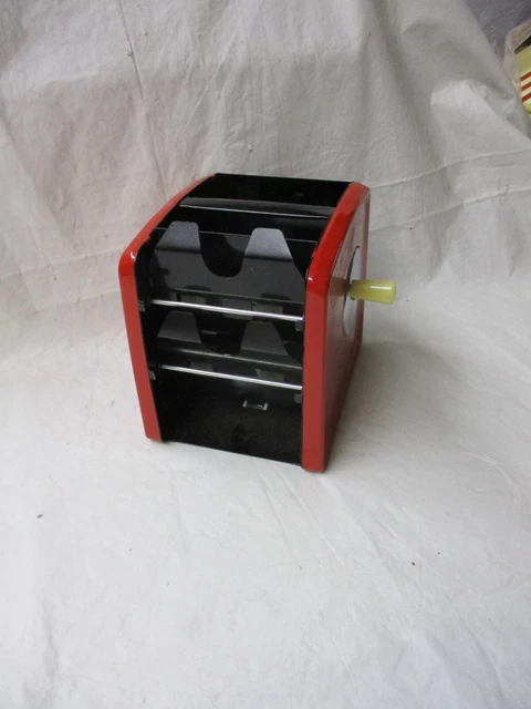 ARRCO Vintage hand crank Metal Playing Card Shuffler Red & Black
