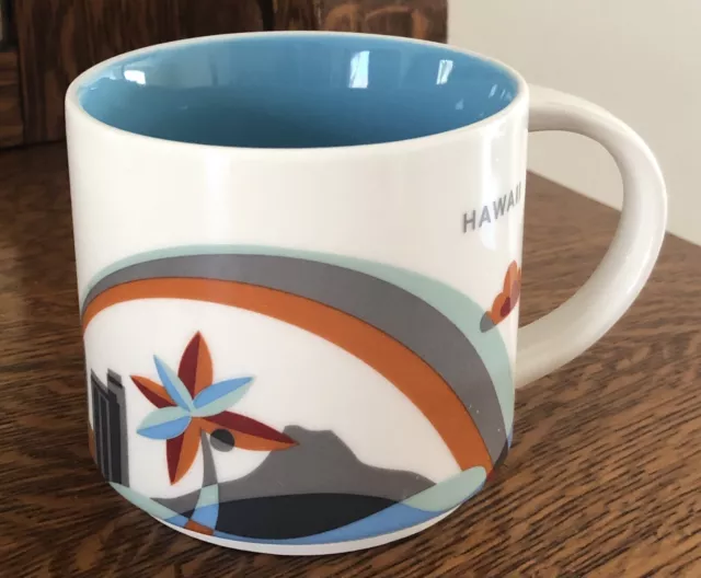 Starbucks Hawaii You Are Here Coffee Mug 2014 Rainbow Mountain Decor