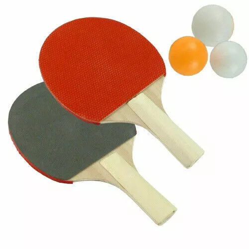 Wooden Table Tennis Ping Pong PLAY SET Includes 2 x bats,3 x balls FREE SHIPPING