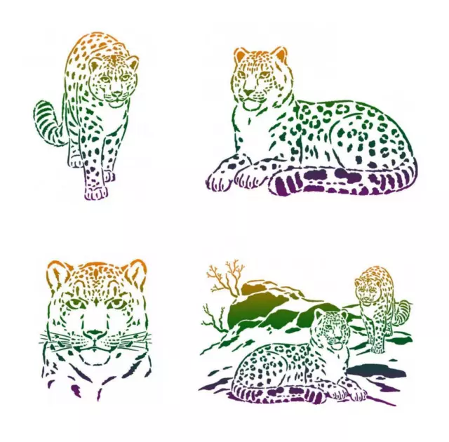 Schablone Leopard Tiere Animal, A3 Universal Stencil für Wand Textil, Viva Decor