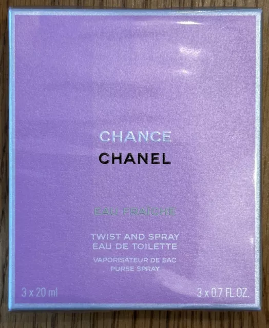 CHANCE CHANEL EAU Fraiche Twist & Spray Eau De Toilette Purse Spray 3x20ml  BNIB £80.00 - PicClick UK
