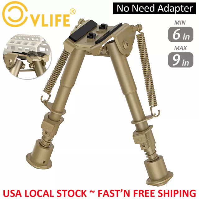 CVLIFE 6-9In Tactical Rifle Bipod For M-Rail No Need Adapter For Hunting Shoting