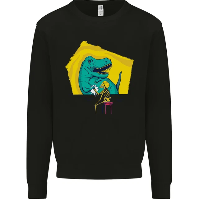 T-Rex Wrestling a Skeleton Dinosaurs Skull Kids Sweatshirt Jumper