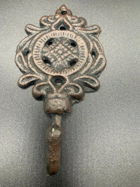 Antique reproduction Cast Iron Wall Hooks Brown Decorative Coat Towel Hanging