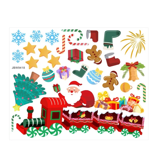 PVC Wandtattoo Weihnachten Weihnachtsmann Fenster Haftet Haushalt Glas