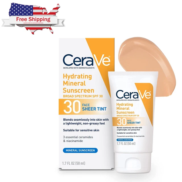 Tinted Sunscreen with SPF 30 | Hydrating Mineral Sunscreen with Zinc Oxide & Tit