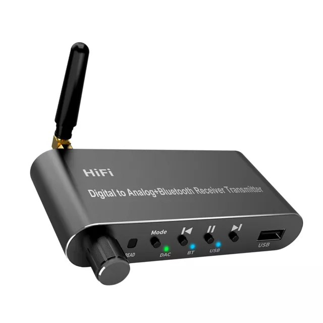 Transmisor receptor convertidor de audio DAC óptico a analógico digital Bluetooth 5.1