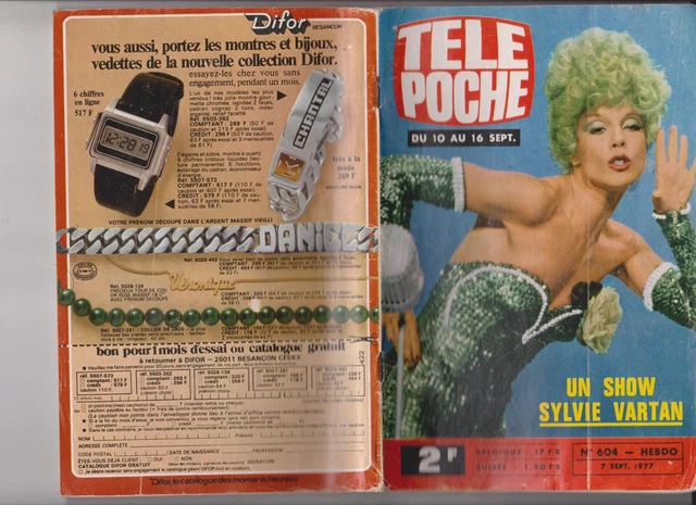 Tele Poche 1977 N°604 Complet - Sylvie Vartan