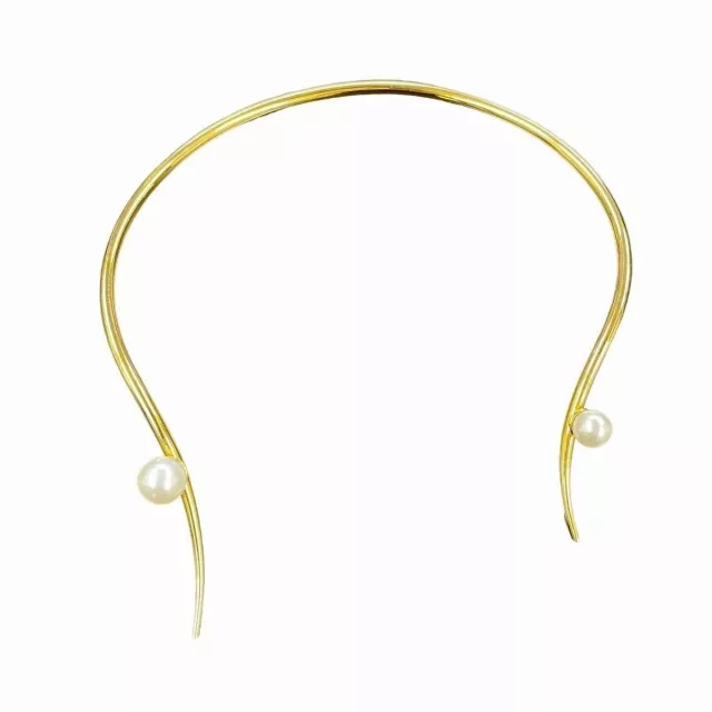 Ryan Storer Gold Plated Swarovski Pearl Necklace Brass 0605 Ladies 2