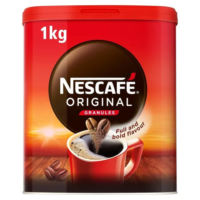 Nescafe Original Instant Coffee Granules 1kg Tin - Approx 555 Cups